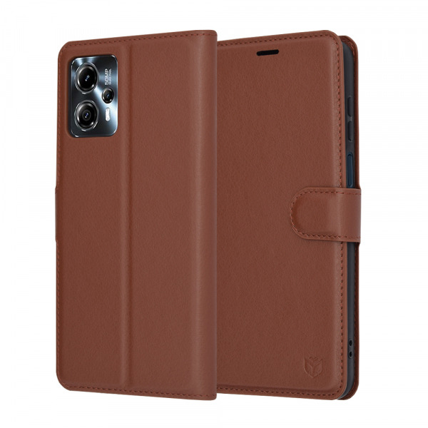 Husa pentru Motorola Moto G13 / G23, Techsuit, Leather Folio, Maro