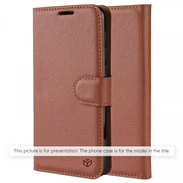 Husa pentru Motorola Moto G15 / G15 Power, Techsuit, Leather Folio, Maro