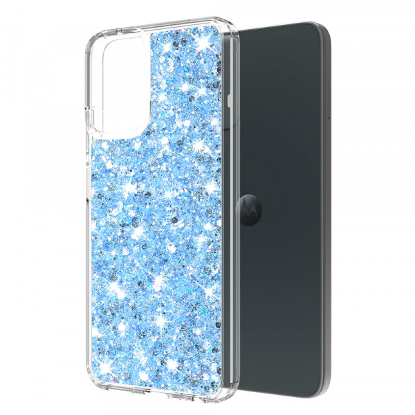 Husa pentru Motorola Moto G54, Techsuit, Sparkly Glitter, Bleu