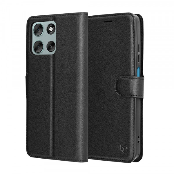 Husa pentru Motorola Moto G56, Techsuit, Leather Folio, Neagra