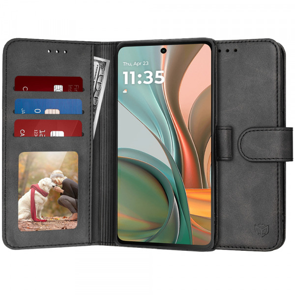 Husa pentru Motorola Moto G75, Techsuit, Diary Book, Neagra