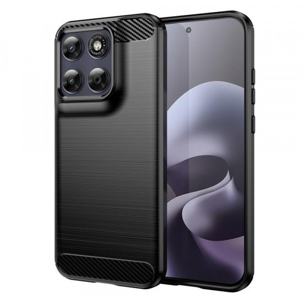 Husa pentru Motorola Moto G77 / G67, Techsuit, Carbon, Neagra