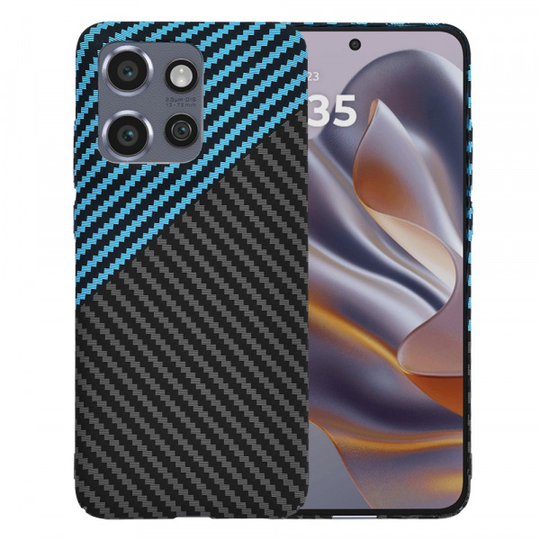 Husa pentru Motorola ThinkPhone 25 / Edge 50 Neo, Techsuit, Carbonite FiberShell, Neagra Bleu