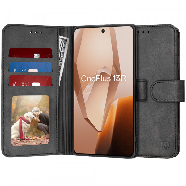 Husa pentru OnePlus 13R, Techsuit, Diary Book, Neagra