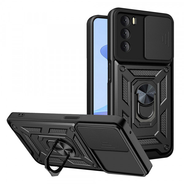 Husa pentru Oppo A16s / A54s / A16, Techsuit, CamShield, Neagra