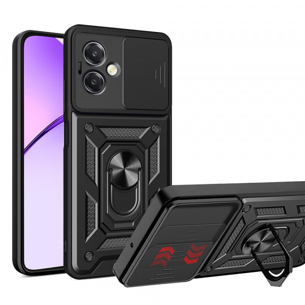 Husa pentru Oppo A3 4G / A3, Techsuit, CamShield, Neagra