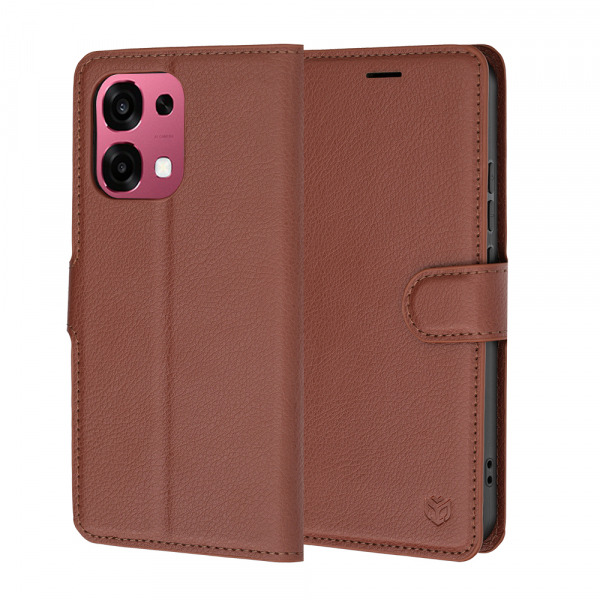 Husa pentru Oppo A6 Pro 5G / A6 Pro 4G, Techsuit, Leather Folio, Maro
