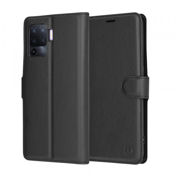 Husa pentru Oppo A94 / Reno5 Lite, Techsuit, Leather Folio, Neagra