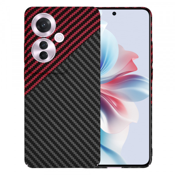 Husa pentru Oppo Reno11 F, Techsuit, Carbonite FiberShell, Neagra Rosie