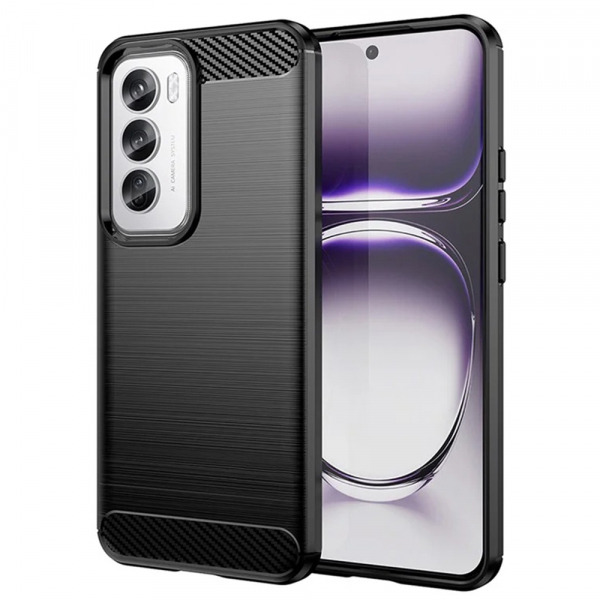 Husa pentru Oppo Reno12, Techsuit, Carbon, Neagra