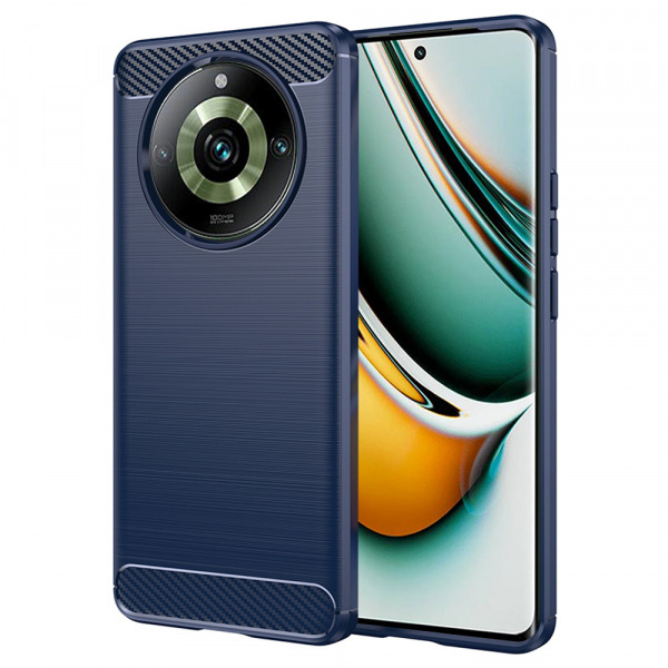 Husa pentru Realme 11 Pro / 11 Pro+, Techsuit, Carbon, Albastra