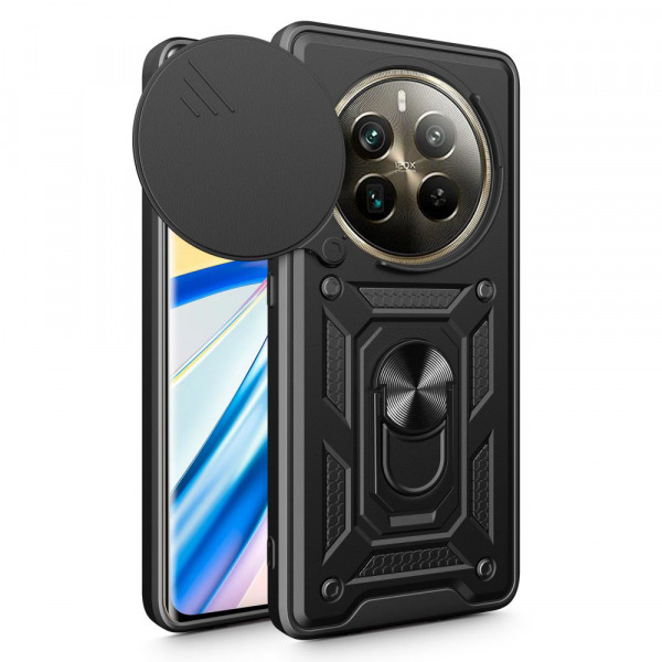 Husa pentru Realme 12 Pro / 12 Pro+, Techsuit, CamShield, Neagra