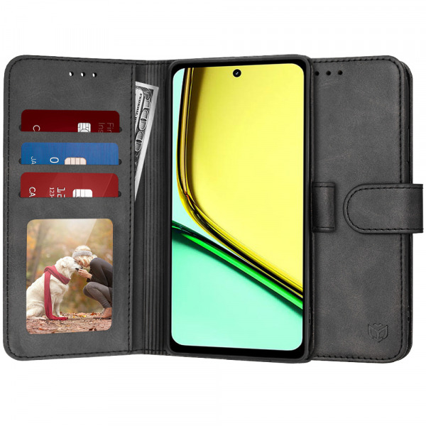 Husa pentru Realme C67 4G, Techsuit, Diary Book, Neagra