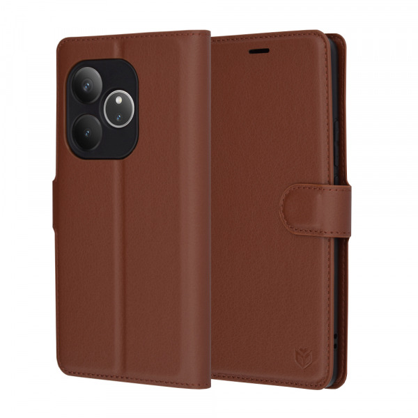Husa pentru Realme GT 6T / GT 6, Techsuit, Leather Folio, Maro