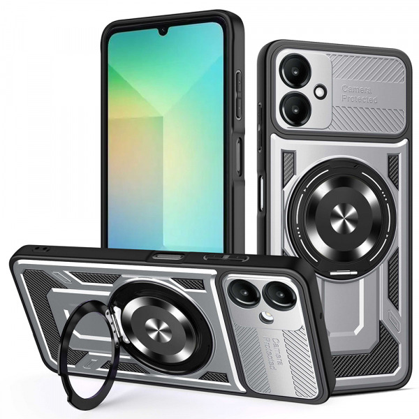Husa pentru Samsung Galaxy A06 A065, Techsuit, RuggedCam, Gri