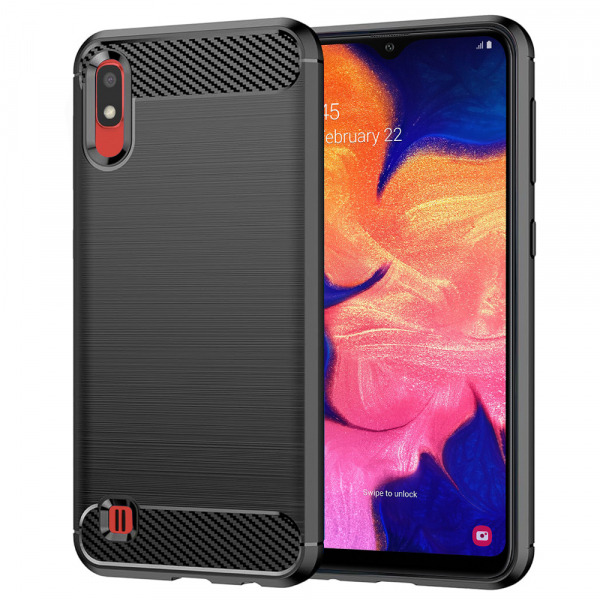 Husa pentru Samsung Galaxy A10 A105 / M10 M105, Techsuit, Carbon, Neagra