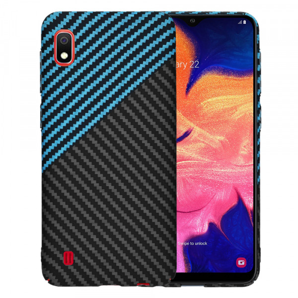 Husa pentru Samsung Galaxy A10 A105, Techsuit, Carbonite FiberShell, Neagra Bleu