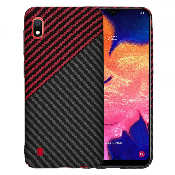 Husa pentru Samsung Galaxy A10 A105, Techsuit, Carbonite FiberShell, Neagra Rosie