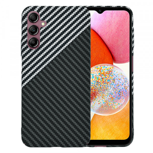 Husa pentru Samsung Galaxy A14 A145 / A14 5G A146, Techsuit, Carbonite FiberShell, Neagra Gri