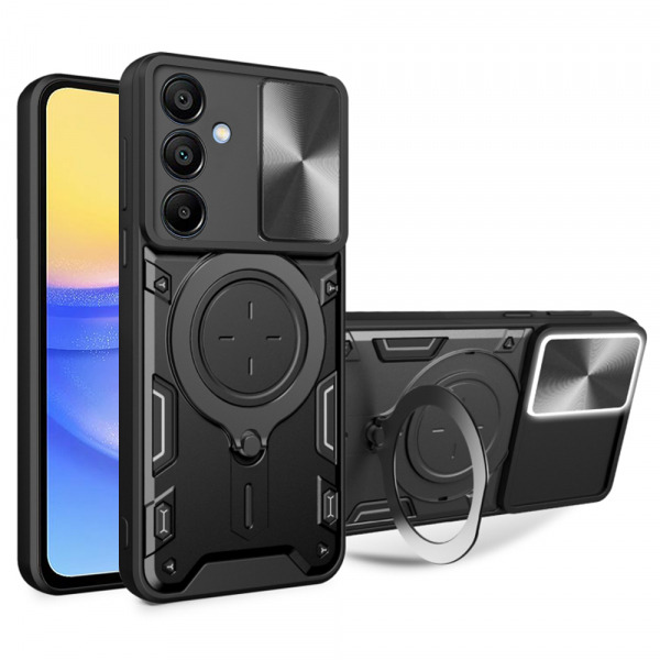 Husa pentru Samsung Galaxy A15 5G A156 / A15 A155, Techsuit, CamGuard Pro, Neagra