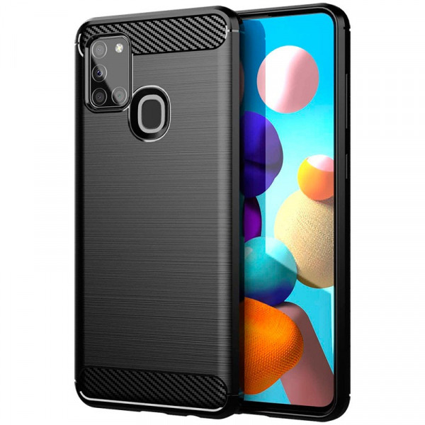 Husa pentru Samsung Galaxy A21s A217, Carbon, Neagra