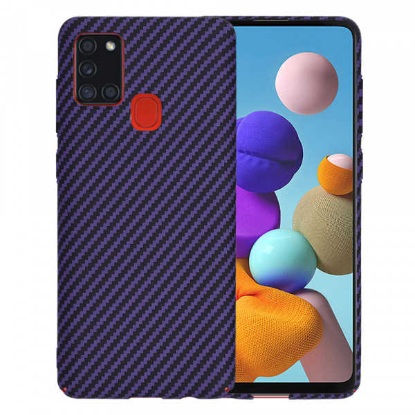 Husa pentru Samsung Galaxy A21s A217, Techsuit, Carbonite FiberShell, Mov