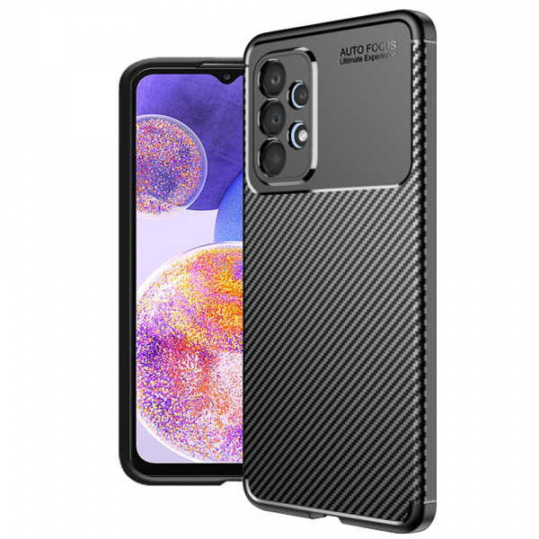 Husa pentru Samsung Galaxy A23 5G A236 / A23 A235, Techsuit, CarbonFiber, Neagra