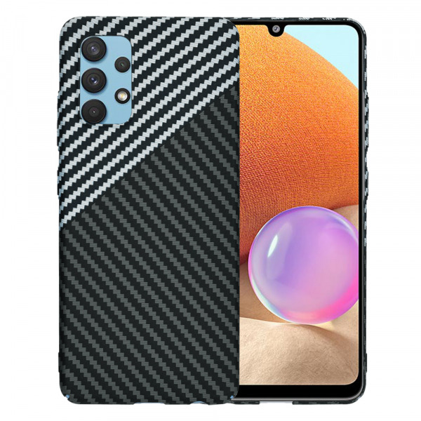 Husa pentru Samsung Galaxy A32 A325, Techsuit, Carbonite FiberShell, Neagra Gri