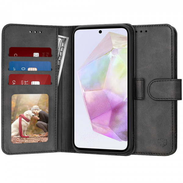 Husa pentru Samsung Galaxy A35 5G A356, Techsuit, Diary Book, Neagra