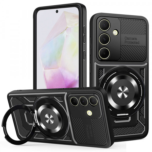 Husa pentru Samsung Galaxy A35 5G A356, Techsuit, RuggedCam, Neagra