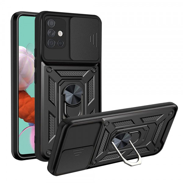 Husa pentru Samsung Galaxy A51 A515, Techsuit, CamShield, Neagra