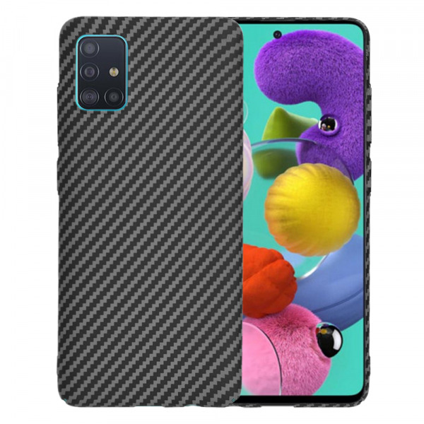Husa pentru Samsung Galaxy A51 A515, Techsuit, Carbonite FiberShell, Neagra