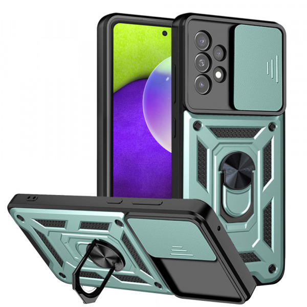 Husa pentru Samsung Galaxy A52s 5G A528 / A52 5G A526 / A52 A525, Techsuit, CamShield, Verde
