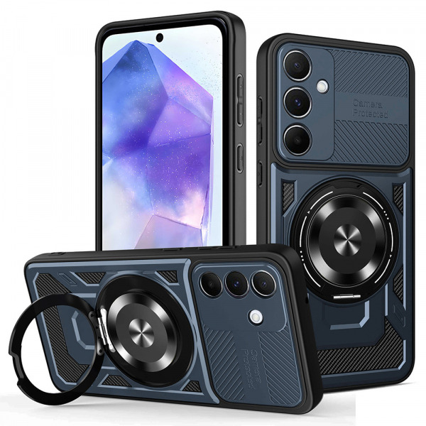Husa pentru Samsung Galaxy A55 5G A556, Techsuit, RuggedCam, Albastra