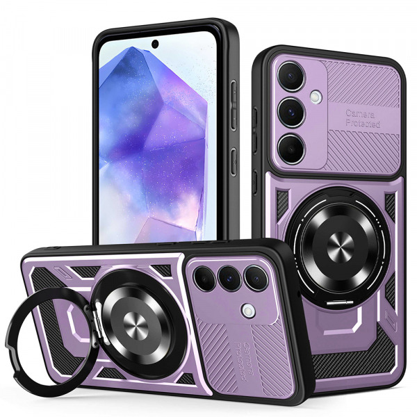 Husa pentru Samsung Galaxy A55 5G A556, Techsuit, RuggedCam, Mov