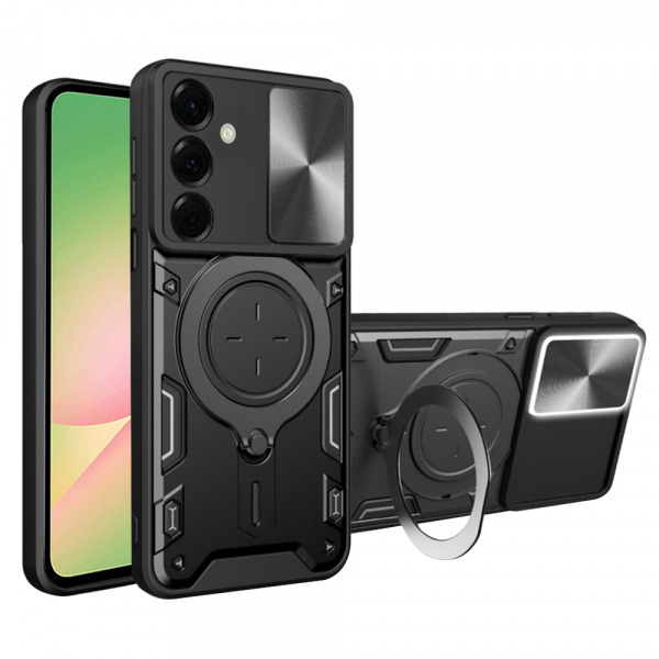 Husa pentru Samsung Galaxy A56 A566, Techsuit, CamGuard Pro, Neagra