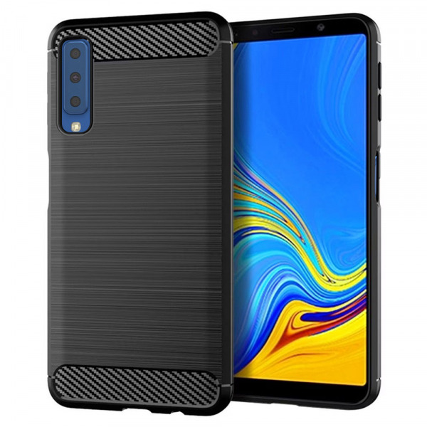 Husa pentru Samsung Galaxy A7 (2018) A750, Techsuit, Carbon, Neagra