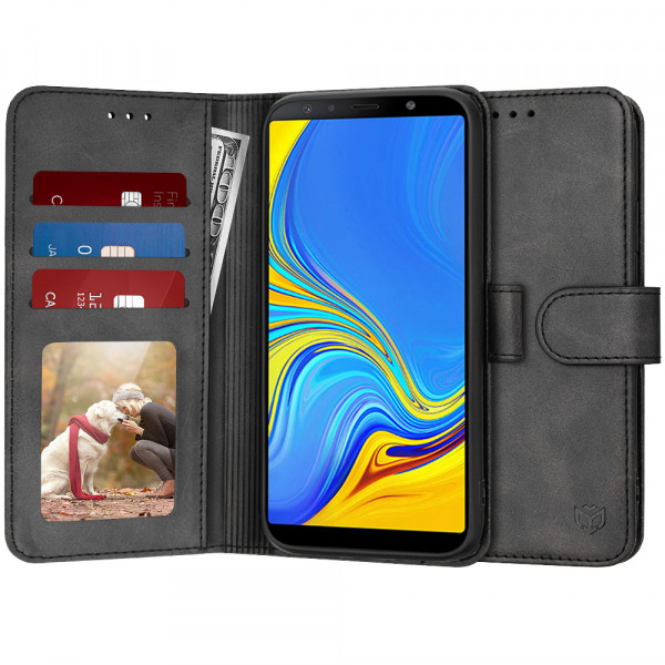 Husa pentru Samsung Galaxy A7 (2018) A750, Techsuit, Diary Book, Neagra