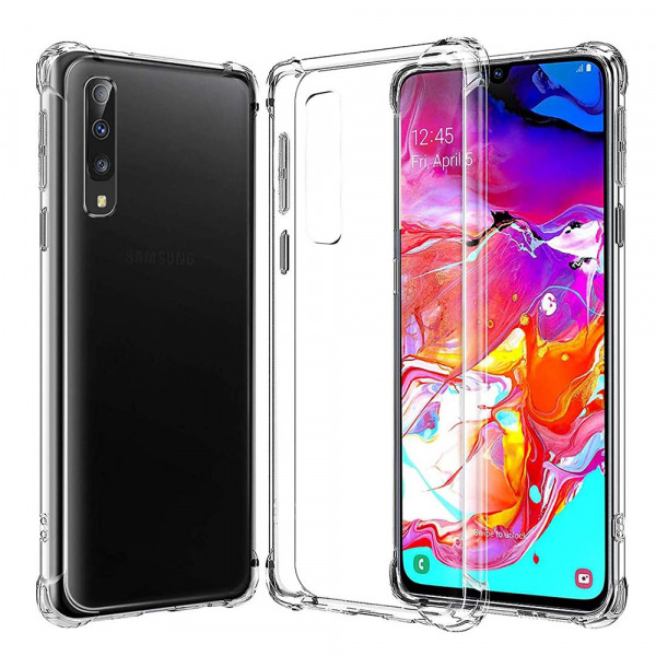 Husa pentru Samsung Galaxy A70s A707 / A70 A705, Techsuit, Shockproof Clear, Transparenta