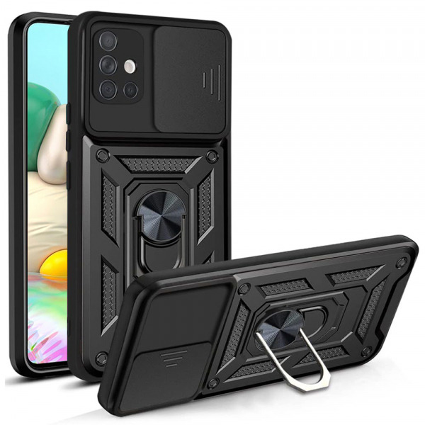 Husa pentru Samsung Galaxy A71 A715, Techsuit, CamShield, Neagra