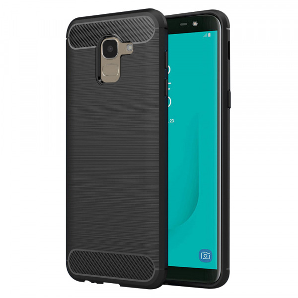 Husa pentru Samsung Galaxy J6 J600, Techsuit, Carbon, Neagra