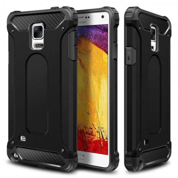 Husa pentru Samsung Galaxy Note 4 N910, Techsuit, Hybrid Armor, Neagra