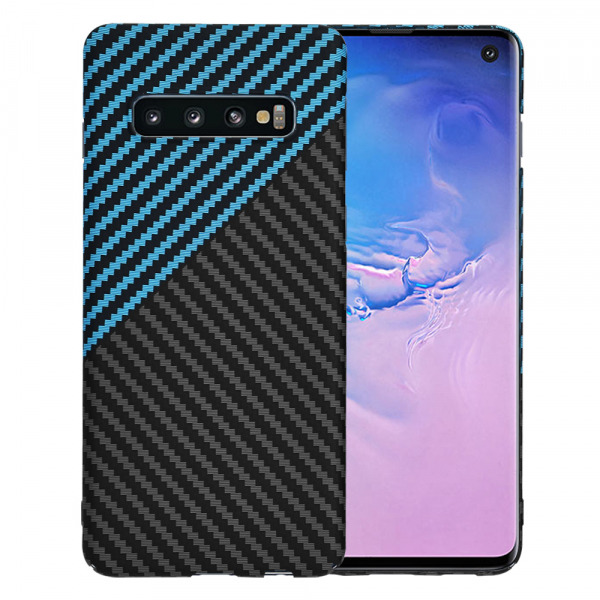 Husa pentru Samsung Galaxy S10 G973, Techsuit, Carbonite FiberShell, Neagra Bleu