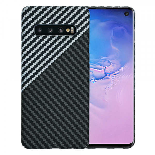 Husa pentru Samsung Galaxy S10 G973, Techsuit, Carbonite FiberShell, Neagra Gri