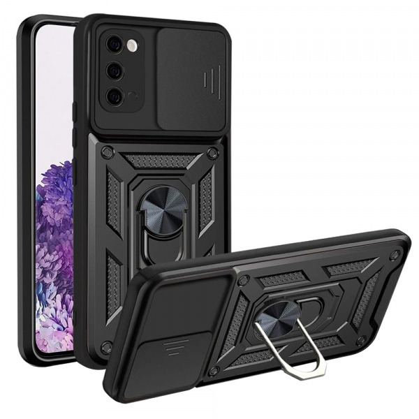 Husa pentru Samsung Galaxy S20 5G G981 / S20 G980, Techsuit, CamShield, Neagra