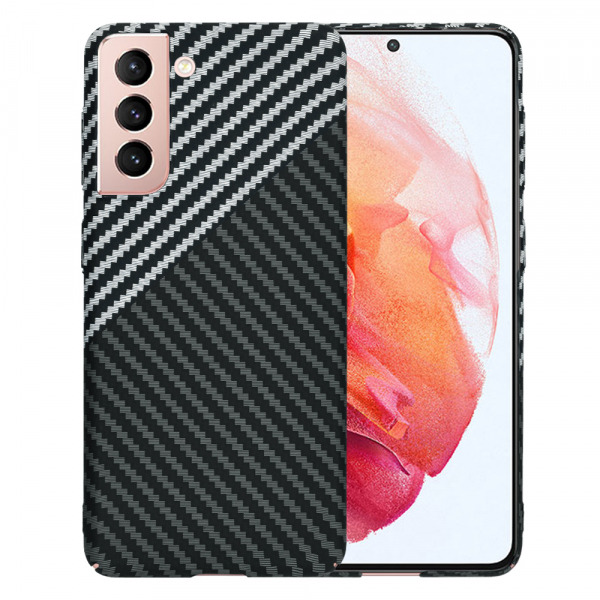 Husa pentru Samsung Galaxy S21 5G G991, Techsuit, Carbonite FiberShell, Neagra Gri