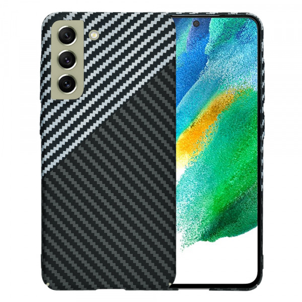 Husa pentru Samsung Galaxy S21 FE 5G G990, Techsuit, Carbonite FiberShell, Neagra Gri