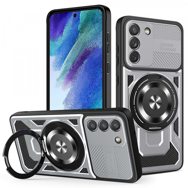 Husa pentru Samsung Galaxy S21 FE 5G G990, Techsuit, RuggedCam, Gri