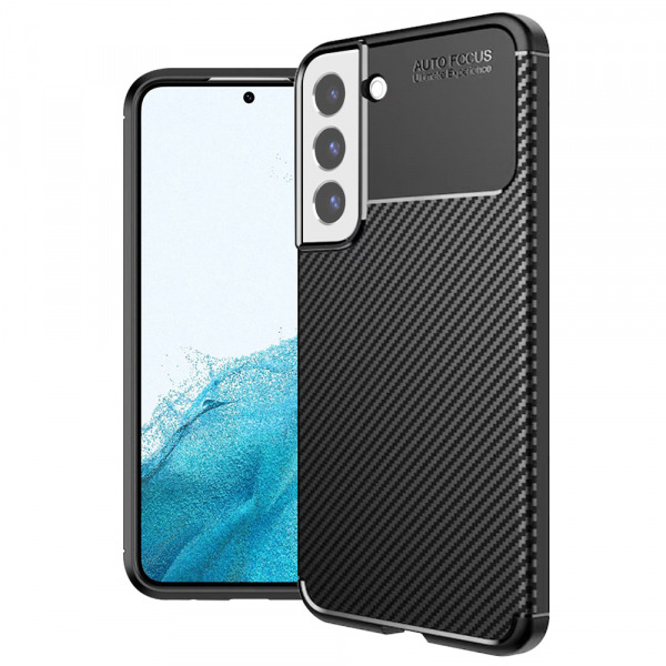 Husa pentru Samsung Galaxy S22 5G S901, Techsuit, CarbonFiber, Neagra