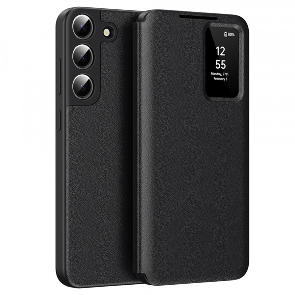Husa pentru Samsung Galaxy S22 5G S901, Techsuit, SmartView, Neagra